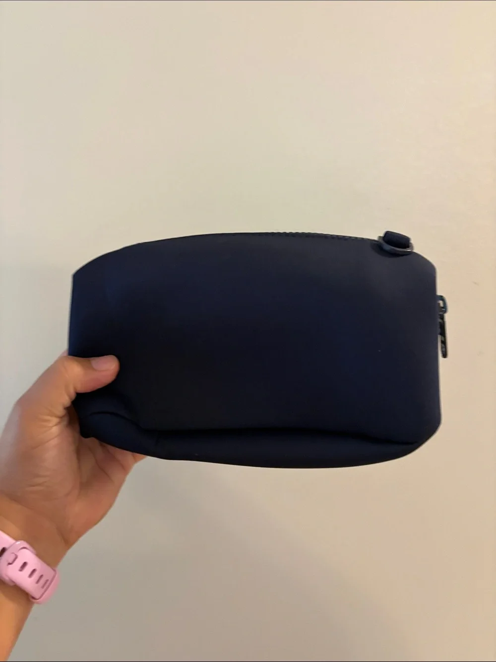 Dagne Dover Navy Neoprene Cosmetic Pouch Hunter toiletry bag small